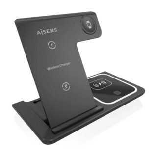 AISENS Cargador inalambrico USB-C 3 EN1 15w NEGRO