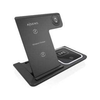 Aisens Cargador Inalámbrico USBC 15W 3 en 1 Negro