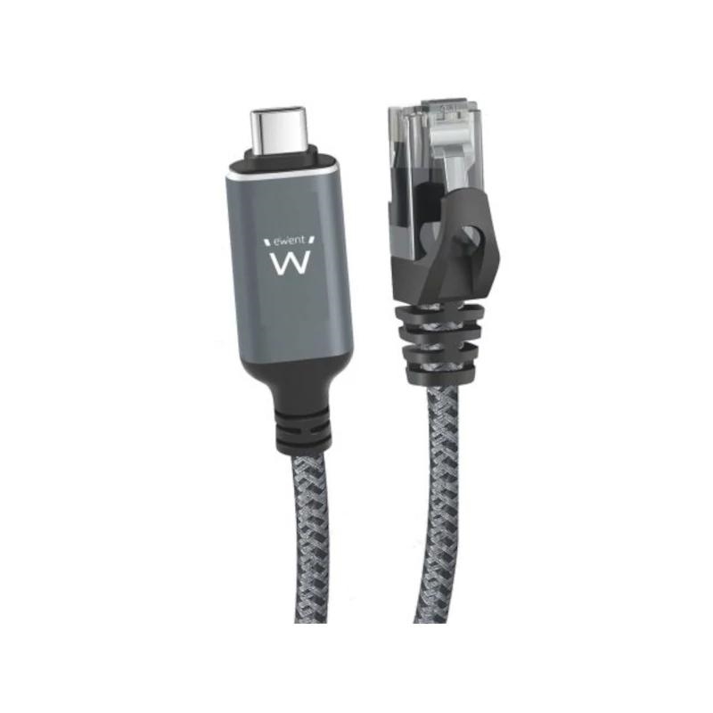 EWENT Cable USB-C 3.1 A RJ45 CAT6 FTP, 1Gbps, 1,5m