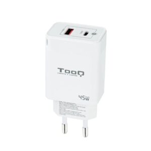 Tooq Cargador pared GAN USB-C/PD+USB-A/QC 45W