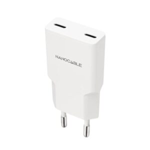 Nanocable Cargador 2xUSB-C/PD 30W  Blanco