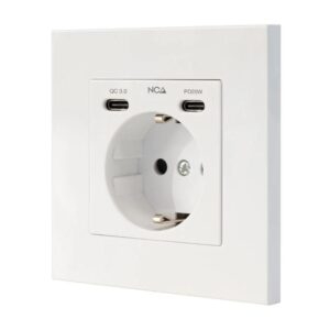 Nanocable Base Pared toma SCHUKO 2USB Max .2.4A
