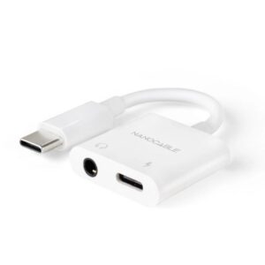 Nanocable Adaptador USB-C a Jack+USB-C/H PD 60W