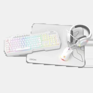 KROM KENTA PC Combo Gaming 4 en 1 RGB Blanco