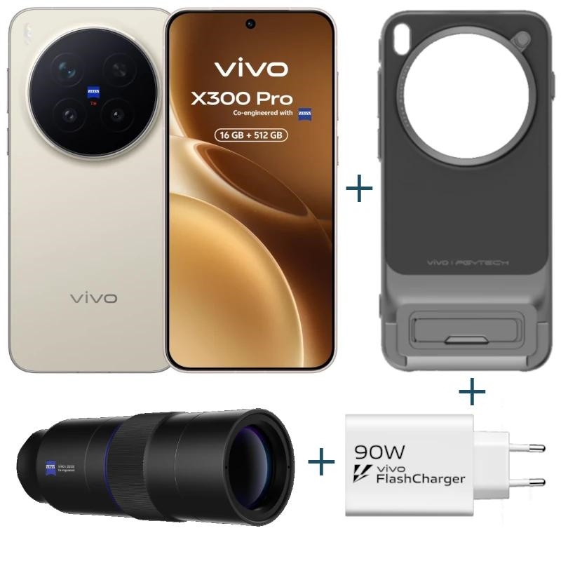 VIVO X300 Pro Brown + funda + Teleobjetivo + ch90w