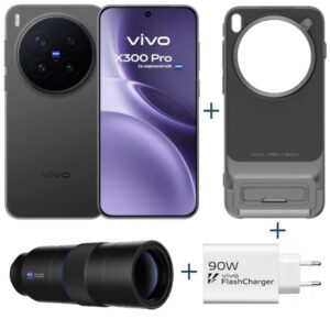 VIVO X300 Pro Black + funda + Teleobjetivo + ch90w