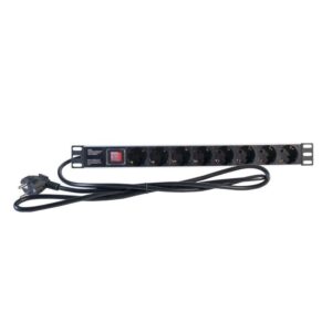 2LAN Regleta 19" 8 Schuko Negro