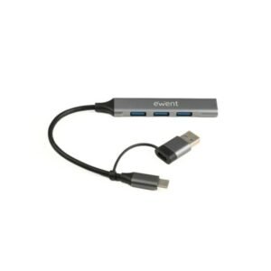 EWENT HUB USB-A-C 5Gbps 3puertos 3.1 USB A alum