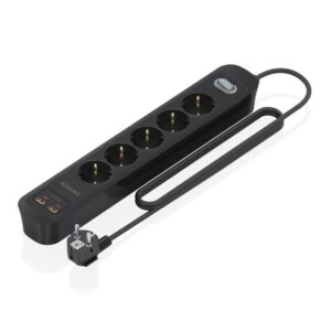 Aisens Regleta 5 tomas interruptor PD 2xUSBC 2xUSB