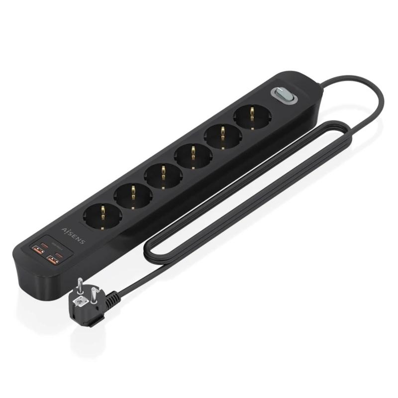 Aisens Regleta 6 tomas interruptor PD 2xUSBC 2xUSB